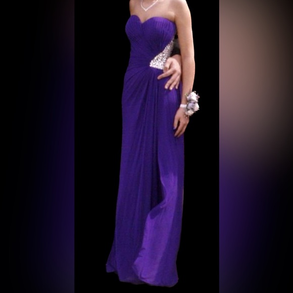 Women’s Sparkly Purple Long Prom Dress - Picture 1 of 4